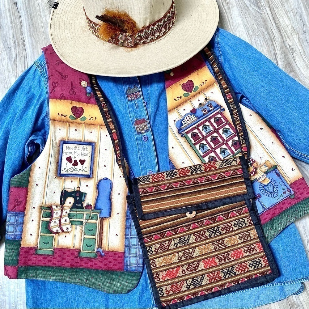 Aztec tapestry lightweight summer bag w Navajo/western/hippy/pendleton vibe